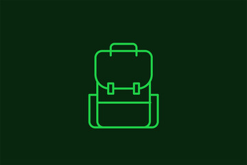 backpack illustration in flat style design. Vector illustration.	

