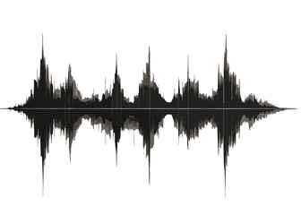 Fototapeta premium Abstract Sound Waveform Graphic with Textured Peaks and Valleys Keywords: sound wave, audio, waveform, abstract