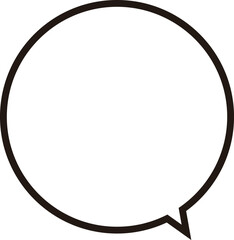 正円のふきだし。シンプルで使いやすい。ベクター。広いテキストスペース。