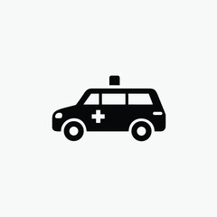 taxi ambulance icon silhoutte vector template