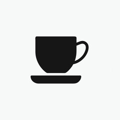  tea or coffee cup icon silhoutte vector template