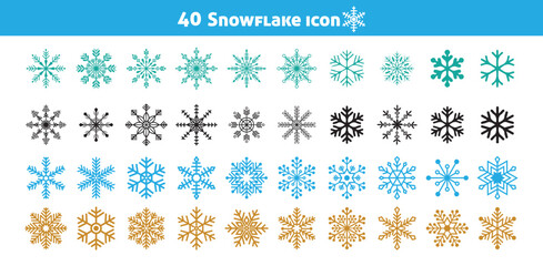 Snowflake icons snow vector set. Snowflake vector icon. Winter snow symbol. Vector illustration eps 10