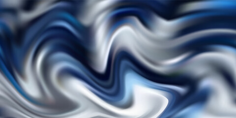 Abstract silver and blue marble background with smooth fluid waves, elegant metallic texture,