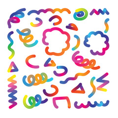 Collection of colorful abstract shapes for design