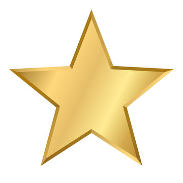 Realistic thin gold star with metallic effect. Isolated element for award, medal, rating designation, status on transparent background. Vector EPS10