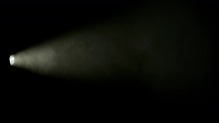 Real Filmed Cone Light Beam Overlay with Haze Isolated on Black Background. - Powered by Adobe