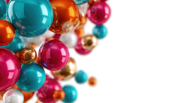 A vibrant composition of colorful spheres, showcasing a blend of bubbles and reflections that embody the playful and creative essence of abstract art.