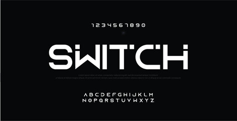 Abstract digital modern alphabet fonts. Typography technology electronic dance music future creative font. vector illustration