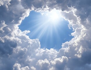 Sunlight Breaking Through Cloudy Sky