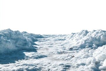 Snowy Pathway Leading to Bright Horizon