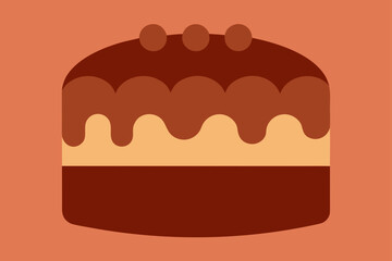 Chocolate Cake Dessert Background Illustration