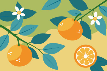 Citrus Blossom Spring Floral Background