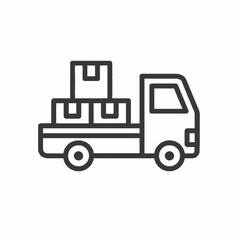 Fototapeta premium Delivery Truck Icon A Simple Graphic Representation for Logistics and Transportation