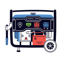 Diesel Generator Machine as Petrol Tool Vector Illustration