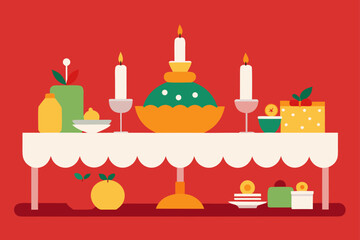 Festive Feast Table Background Design