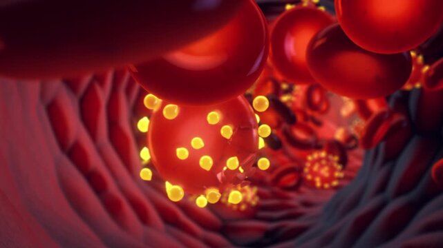Malaria parasite destroying blood cells. Malaria is a life-threatening infectious disease caused by Plasmodium parasites. Malaria prevention through vaccines
