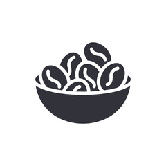 Bowl Of Dates Icon Nourishing Snack Healthy Food Concept