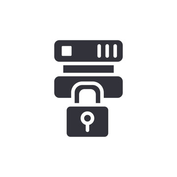 Secured Server Protected By Padlock Modern Flat Icon