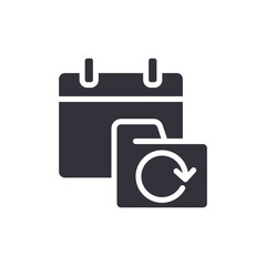 Date And Folder Renewal Illustration Vector Simple Symbol