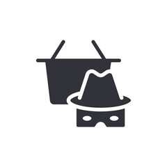 Online Theft Concept Shopping Basket And Hacker Icon
