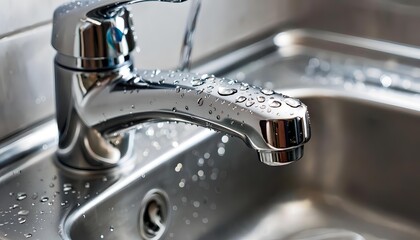 a water tap with drops on it