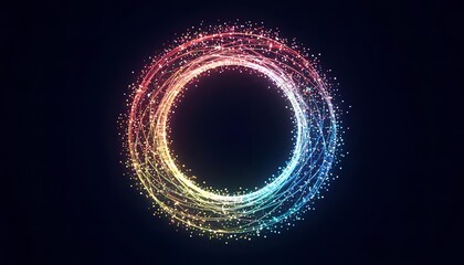 neon circle on black background