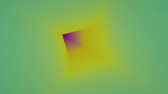 looping 3d animation. Abstract hypnotic multicolored gradient background. Ambient and tranquil wallpaper. Flight through the endless square tube or tunnel