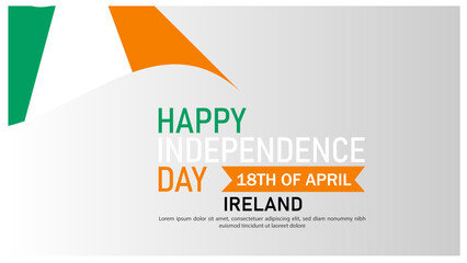 Ireland Independence Day celebration with national flag