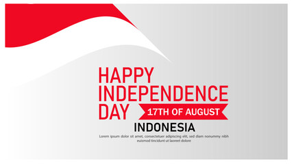 Fototapeta premium Indonesia Independence Day celebration with national flag