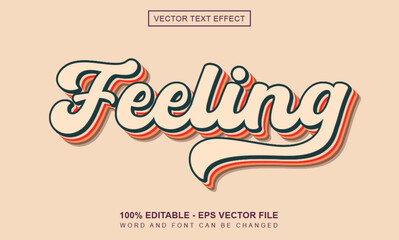 Feeling text retro style text effect template