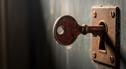 Neglected Lock with Rusted Key