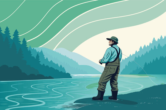 -river-fisherman-wearing-waders-standing-midstream.eps