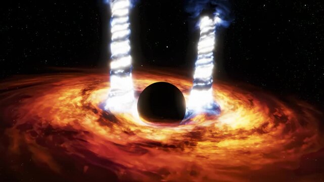 Black Hole Accreting Matter and Emitting Powerful Jets of Energy