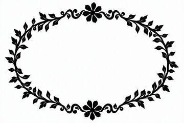 🌿 Floral Wreath Frame SVG | Botanical Oval Border for Invitations & Crafts