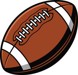 American football vector illustration with classic brown color and white laces for sports design