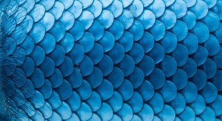 Detailed Blue Fish Scales Texture - A Captivating Aquatic Pattern.