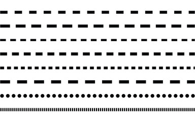 Line pattern icon set vector. bold, thin, dotted, and dashed strokes symbol. vector illustration.