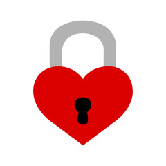 red heart with lock