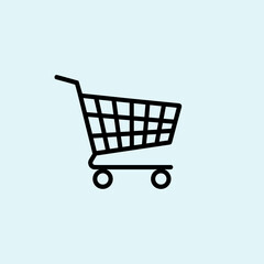 Clean shopping cart outline icon &ndash; Perfect for online store branding, digital payment designs, or retail app visuals