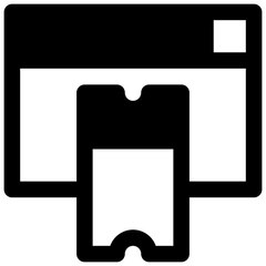 Promo code. Outlined stroke vector icon with black-filled details.