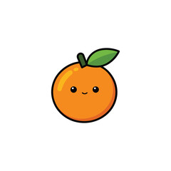 Orange Fruit Flat Realistic Vector | Fresh Citrus Icon on White Background