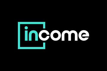 word income . rounded modern geometric circular minimalist clean alphabet font. lowercase bold typography vector illustration design