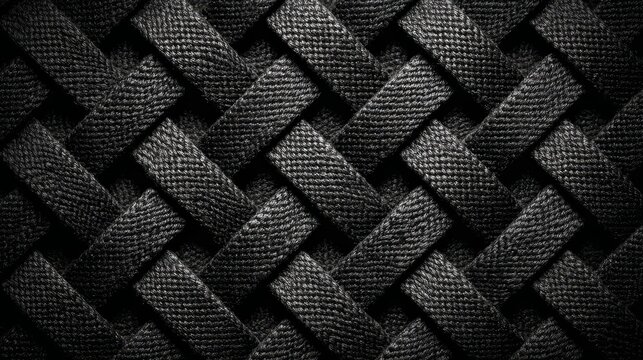 Intricate Woven Textile with a Dark, Textured Surface, Showcasing Unique Craftsmanship and Detail