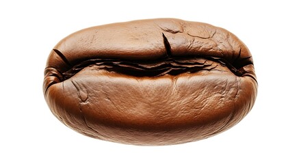 Close-up of Brown Coffee Bean on White Background