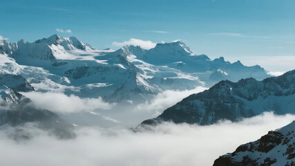 Snow Mountain Sea of Clouds Magnificent Scenery Corporate Culture Success Motivational Background