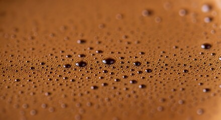 Close-up of Coffee Bubbles on Hot Brew Surface in Rich Brown Tones