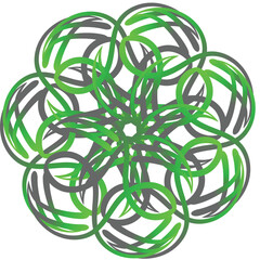 illustration of a two colorful mandala flower design 