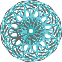 illustration of a light colorful mandala flower design 