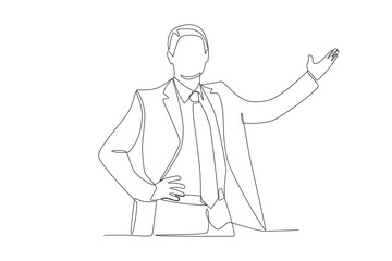 Business leader concept one-line drawing