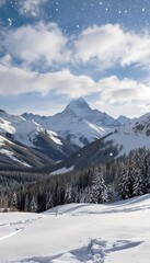 snow covered mountains